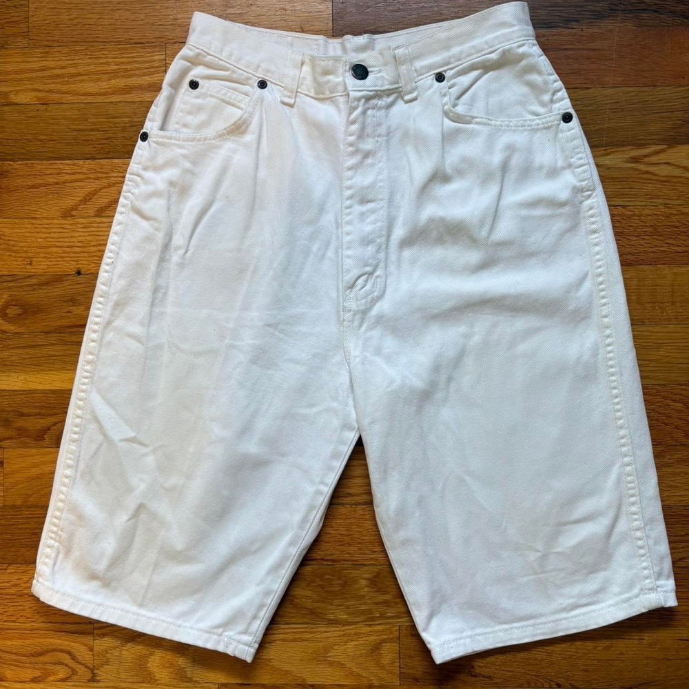 Vintage Congo Trader White Denim Bermuda Shorts Women's Size 12 Y2K